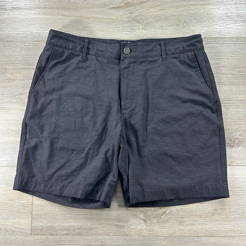 Faherty All Day Shorts Mens 33 Charcoal Gray Stretch Hybrid Casual 7